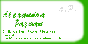 alexandra pazman business card